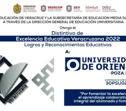 Distintivo de Excelencia Educativa Universidad UO Poza Rica